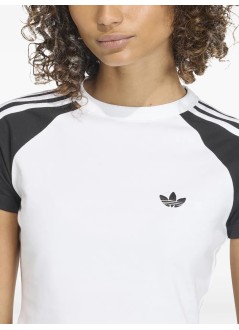 adidas originals top mujer sst baby tee - kd3795 white black white