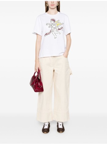 tory burch top womanprinted cotton t-shirt - 183156100 100 2