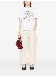 tory burch top mujer printed cotton t-shirt - 183156100 100