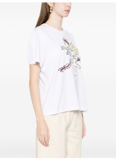 tory burch top mujer printed cotton t-shirt - 183156100 100
