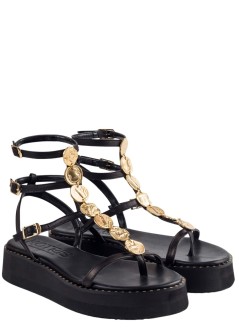 kotris sandals sandalia mujer coins platform sandal - 18750 black