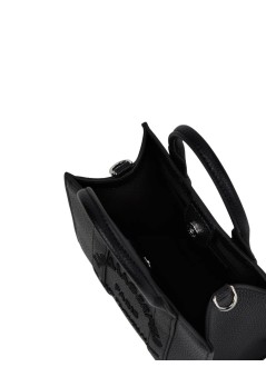 karl lagerfeld handbag womank/rsg mn square tote peb emb - b1w30042 999