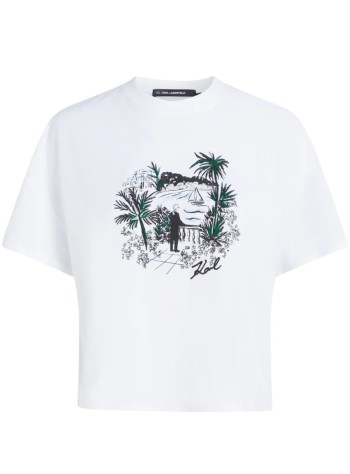 karl lagerfeld top womanvilla print t-shirt - b2w17012 100