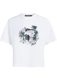 karl lagerfeld top womanvilla print t-shirt - b2w17012 100