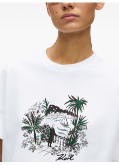 karl lagerfeld top womanvilla print t-shirt - b2w17012 100