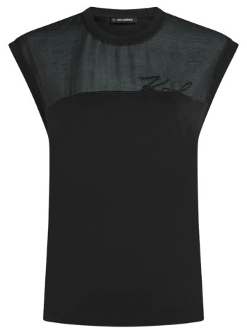 karl lagerfeld top womansignature t-shirt - b2w17019 999