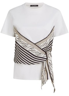 karl lagerfeld top mujer scarf print detail t-shirt - b2w17011 b09