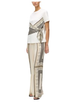 karl lagerfeld top mujer scarf print detail t-shirt - b2w17011 b09