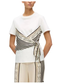 karl lagerfeld top mujer scarf print detail t-shirt - b2w17011 b09