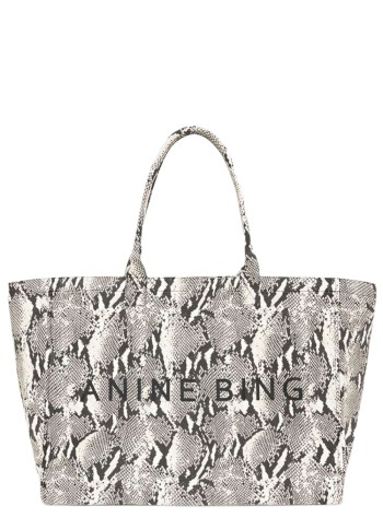 anine bing handbag mujer leo canvas tote - a1311841mtl100 print