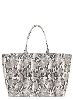 anine bing handbag womanleo canvas tote - a1311841mtl100 print