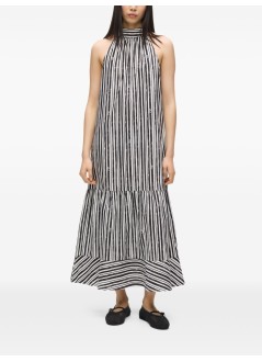 karl lagerfeld dress womanmaxi cotton stripe dress - b2w13029 2ne