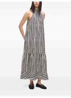 karl lagerfeld dress womanmaxi cotton stripe dress - b2w13029 2ne