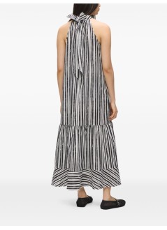karl lagerfeld dress womanmaxi cotton stripe dress - b2w13029 2ne