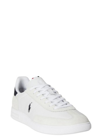polo ralph lauren sneaker manbedford rib-sneakers-low top lace - 809p01619001 white navy red 2