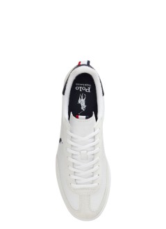 polo ralph lauren sneaker manbedford rib-sneakers-low top lace - 809p01619001 white navy red