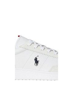 polo ralph lauren sneaker manbedford rib-sneakers-low top lace - 809p01619001 white navy red