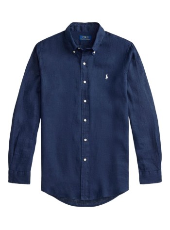 polo ralph lauren shirt mancubdppcs-long sleeve-sport shirt - 710966294504 newport navy w white pp