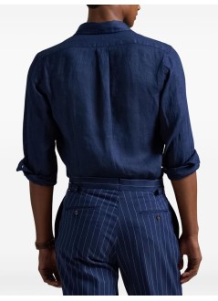 polo ralph lauren shirt mancubdppcs-long sleeve-sport shirt - 710966294504 newport navy w white pp