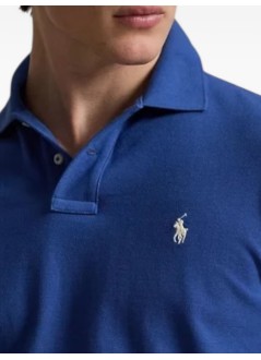 polo ralph lauren polo mansskccmslm1-short sleeve-knit - 710680784520 dusty azure cream pp