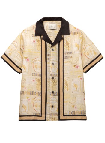ché studios camiseria hombre monte cristo printed shirt - 2681917 ecru