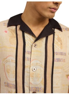 ché studios camiseria hombre monte cristo printed shirt - 2681917 ecru