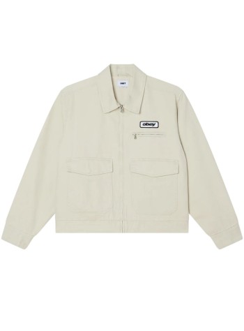 obey outerwear manobey walter work jacket silver birch faded wash - 121800620 sbr