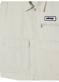 obey outerwear hombre obey walter work jacket silver birch faded wash - 121800620 sbr
