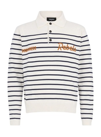 dsquared polo manstriped long sleeves polo - s74ha1632d13199 962