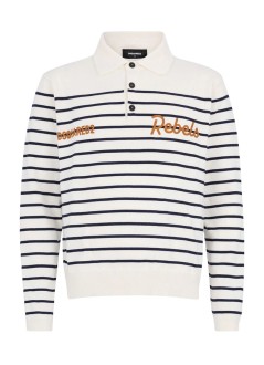 dsquared polo manstriped long sleeves polo - s74ha1632d13199 962