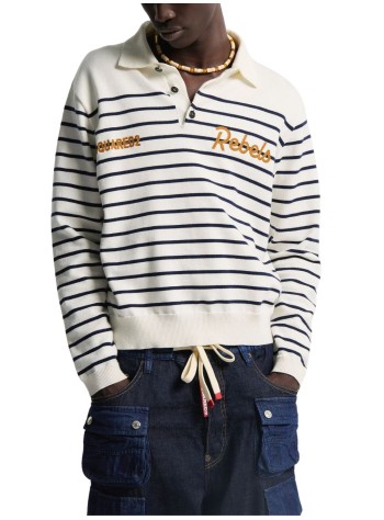 dsquared polo manstriped long sleeves polo - s74ha1632d13199 962 2