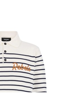 dsquared polo manstriped long sleeves polo - s74ha1632d13199 962