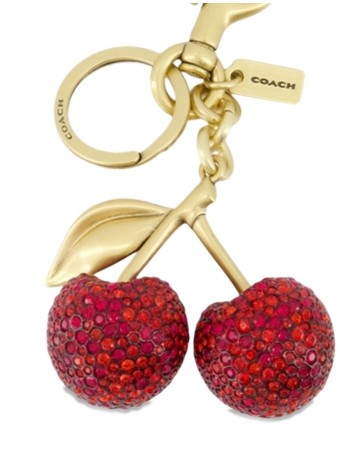 coach key ring unisexsmall crystal cherry bag charm - ccd32 b4 red 2