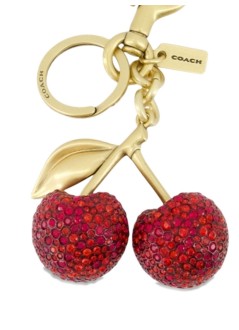 coach llaveros unisex small crystal cherry bag charm - ccd32 b4 red