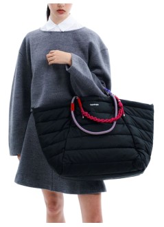 topologie tote manmarche tote large - tpwbamtlblk27 black puffer