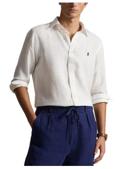 polo ralph lauren camiseria hombre cubdppcs-long sleeve-sport shirt - 710966294506 white