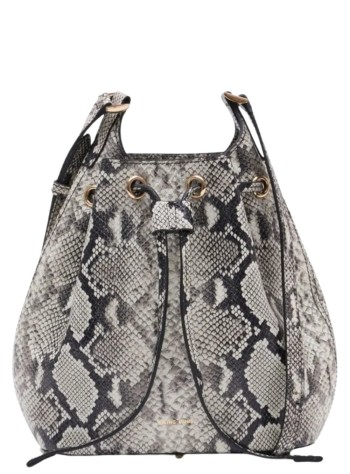 anine bing crossbody mujer mini alana bucket bag - a1311077mtl75 white black