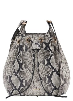 anine bing crossbody mujer mini alana bucket bag - a1311077mtl75 white black