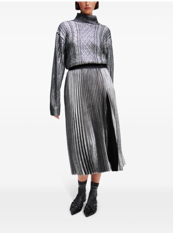 karl lagerfeld falda mujer foil pleated skirt - a1w12004 979 2