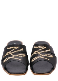 karl lagerfeld sandal womanpetalo whipstitch slide - kl80772 000