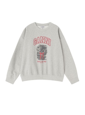 ganni sweater womanisoli crewneck margot kitty print - a1060016 920