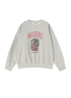 ganni sudadera mujer isoli crewneck margot kitty print - a1060016 920