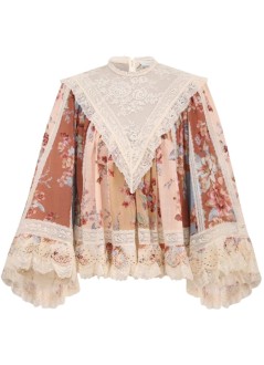 zimmermann t-shirt womanawaken lace trim blouse - 5764trs261 splpr