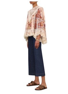 zimmermann t-shirt womanawaken lace trim blouse - 5764trs261 splpr