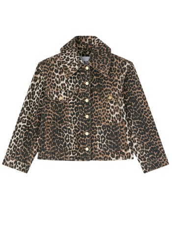 ganni outerwear womanprint denim jacket - a1010058 859
