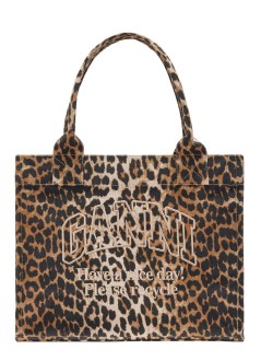 ganni handbag mujer large easy shopper pocket print - a7179 943