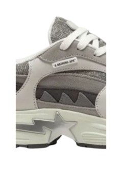 bape sneaker manbape shark sta #1 m2 - 1l80191313 silver