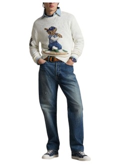 polo ralph lauren sweater mansweater-pullover - 710b15087001 deckwash white combo