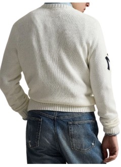 polo ralph lauren sweater mansweater-pullover - 710b15087001 deckwash white combo