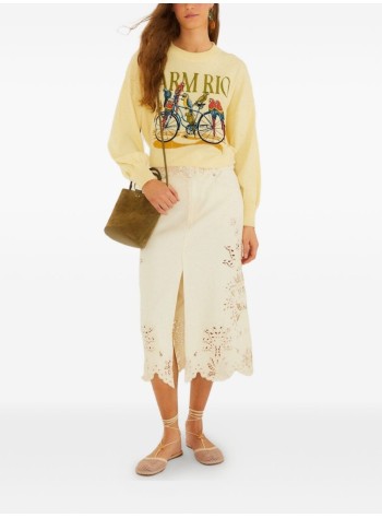 farm rio sudadera mujer birds bicycle embroidery sweater - 358961 l0032 2